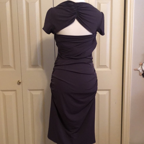 Moda International Charcoal Cap Sleeve Dress - Picture 5 of 7